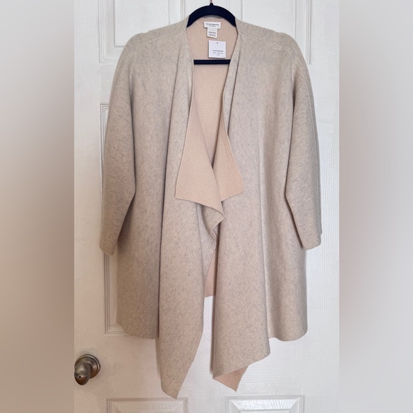 CLUB MONACO NWT 2-Tone Luxe Cashmere Cardigan Waterfall Open Front XS/S-Run Big